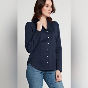 Hinson Wu black, button down, long sleeve blouse.  Sz. M